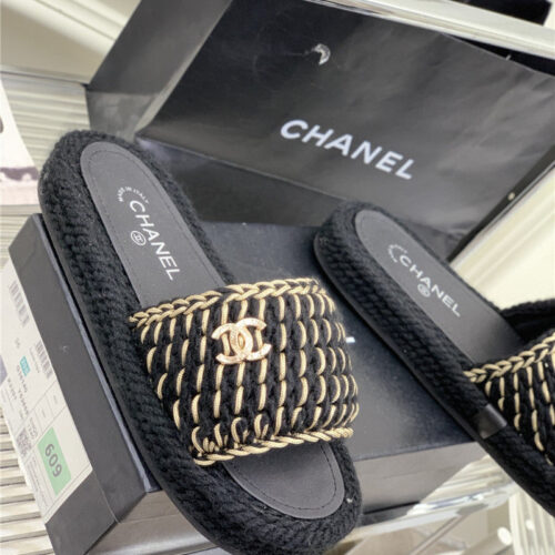 High Quality Luxury Chanel New Woven Slippers product detail