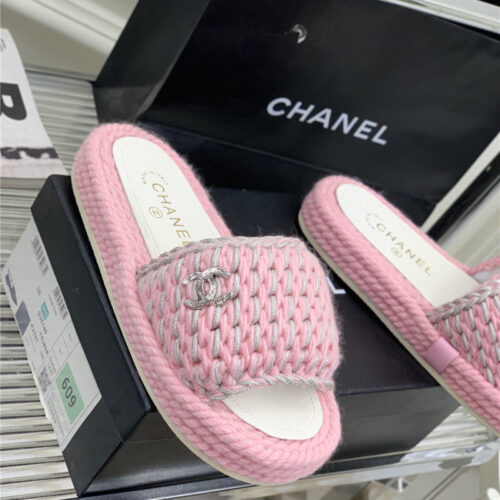 High Quality Luxury Chanel New Woven Slippers – Style 98406 product detail