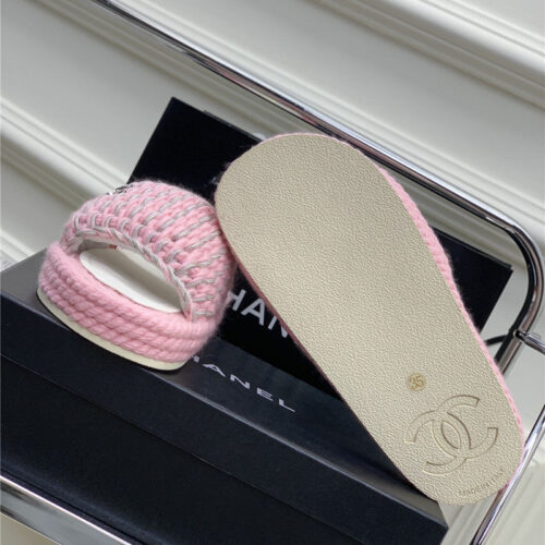 High Quality Luxury Chanel New Woven Slippers – Style 98406 product detail