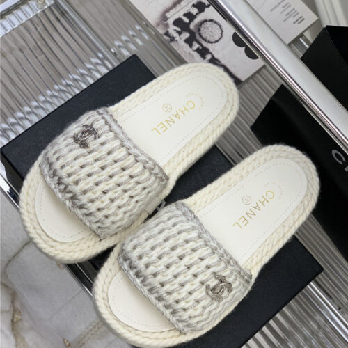 High Quality Luxury Chanel New Woven Slippers – Style 36262
