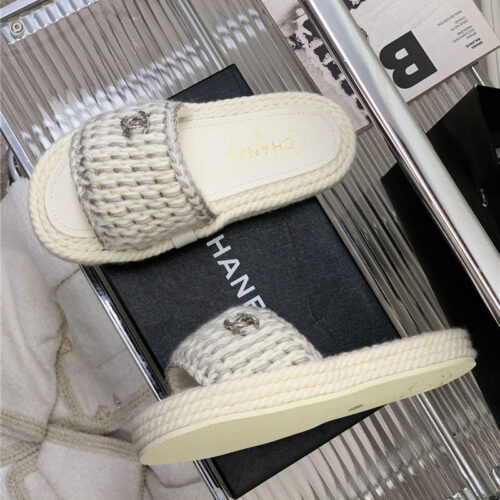 High Quality Luxury Chanel New Woven Slippers – Style 36262 alternate view