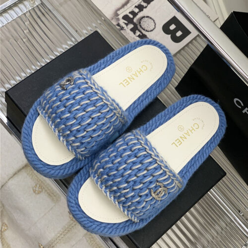 High Quality Luxury Chanel New Woven Slippers – Style 74118