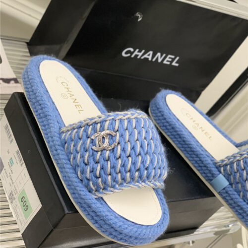 High Quality Luxury Chanel New Woven Slippers – Style 74118 product detail