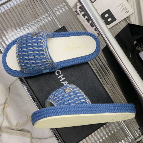 High Quality Luxury Chanel New Woven Slippers – Style 74118 alternate view