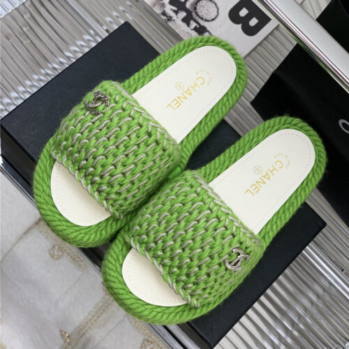 High Quality Luxury Chanel New Woven Slippers – Style 46438