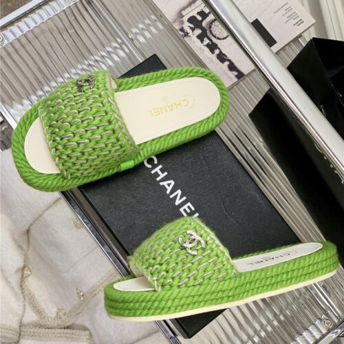High Quality Luxury Chanel New Woven Slippers – Style 46438 alternate view