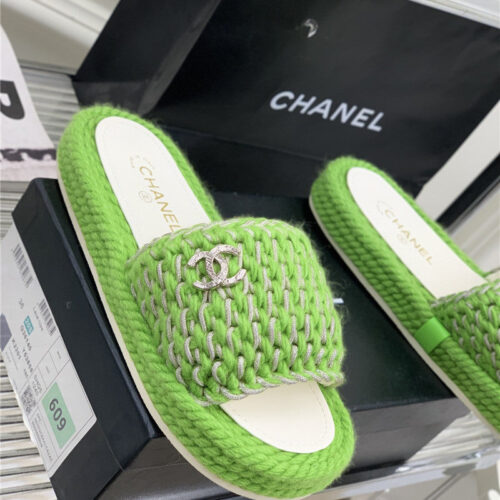 High Quality Luxury Chanel New Woven Slippers – Style 46438 product detail