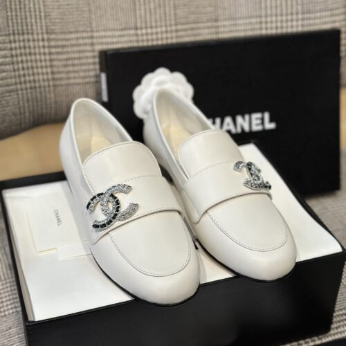 High Quality Luxury Chanel Spring And Summer Crystal Double C Loafers – Style 89702 product detail