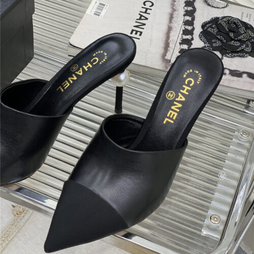 High Quality Luxury Chanel Pointed Toe Stiletto Mules – Style 92518 product detail