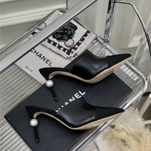 High Quality Luxury Chanel Pointed Toe Stiletto Mules – Style 92518 alternate view