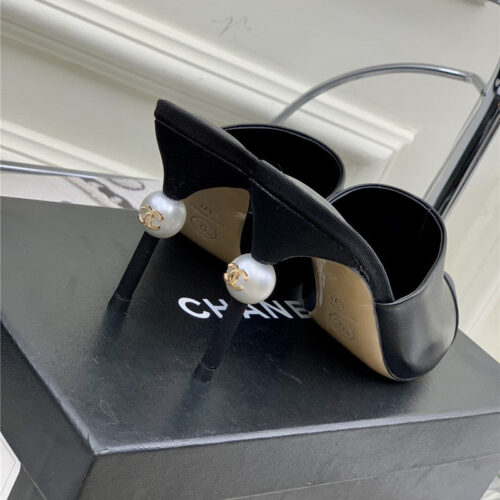 High Quality Luxury Chanel Pointed Toe Stiletto Mules – Style 92518 product detail