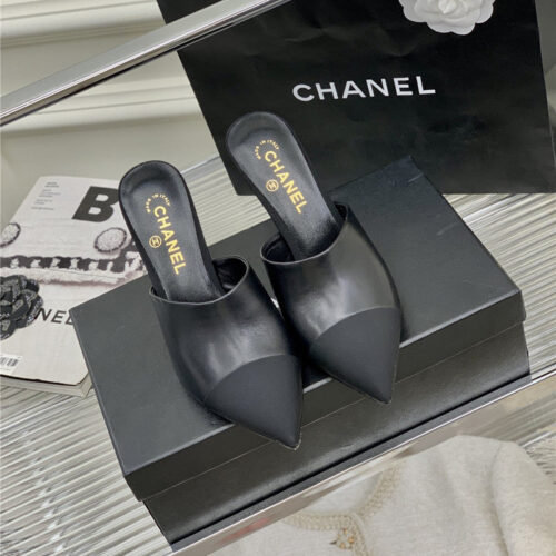 High Quality Luxury Chanel Pointed Toe Stiletto Mules – Style 92518 product detail
