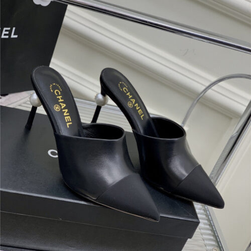 High Quality Luxury Chanel Pointed Toe Stiletto Mules – Style 92518