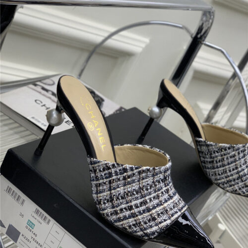 High Quality Luxury Chanel Pointed Toe Stiletto Mules – Style 30374 product detail