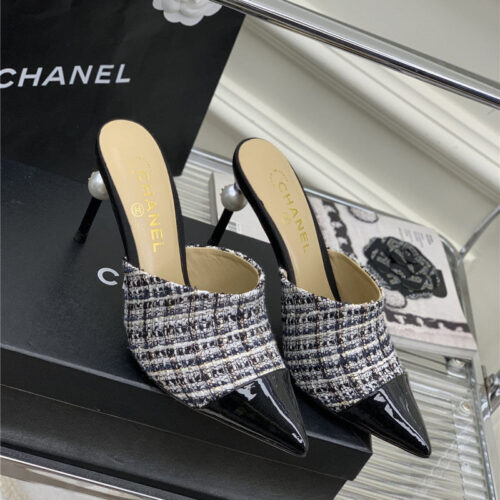 High Quality Luxury Chanel Pointed Toe Stiletto Mules – Style 30374