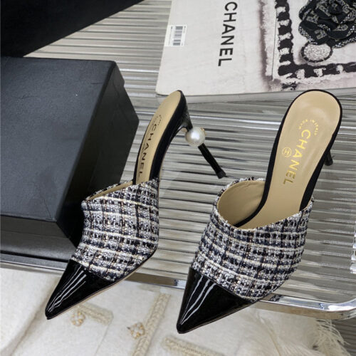 High Quality Luxury Chanel Pointed Toe Stiletto Mules – Style 30374 product detail