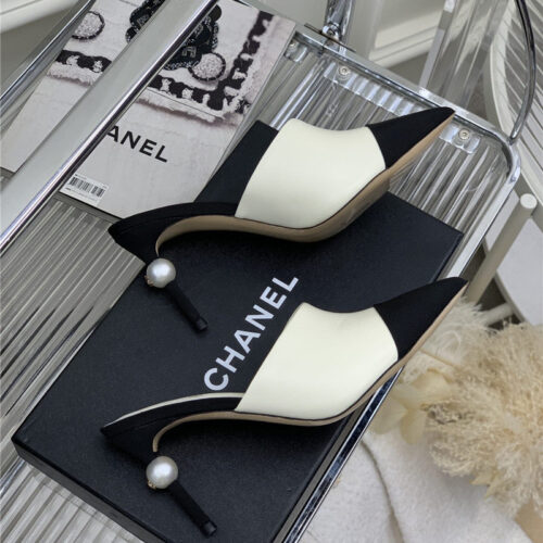 High Quality Luxury Chanel Pointed Toe Stiletto Mules – Style 61446 alternate view