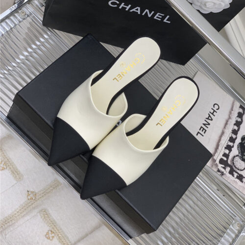 High Quality Luxury Chanel Pointed Toe Stiletto Mules – Style 61446 product detail
