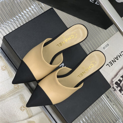 High Quality Luxury Chanel Pointed Toe Stiletto Mules – Style 82342 product detail