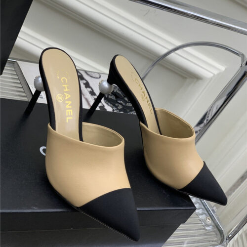 High Quality Luxury Chanel Pointed Toe Stiletto Mules – Style 82342