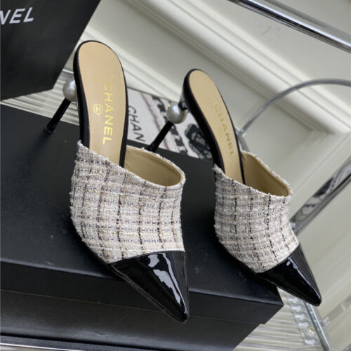 High Quality Luxury Chanel Pointed Toe Stiletto Mules – Style 21894