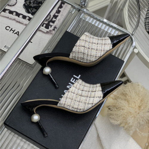 High Quality Luxury Chanel Pointed Toe Stiletto Mules – Style 21894 alternate view