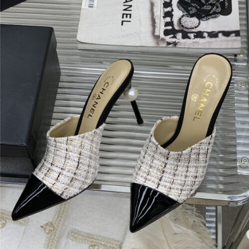 High Quality Luxury Chanel Pointed Toe Stiletto Mules – Style 21894 product detail