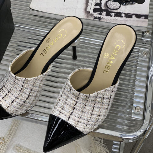 High Quality Luxury Chanel Pointed Toe Stiletto Mules – Style 21894 product detail
