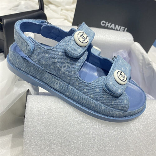 High Quality Luxury Chanel New Velcro Sandals – Style 57766 alternate view