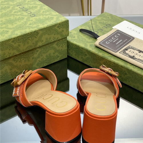 High Quality Luxury Gucci Chunky Heel Bamboo Buckle Sandals – Style 06995 product detail