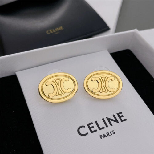 High Quality Luxury Celine Arc De Triomphe Logo Stud Earrings