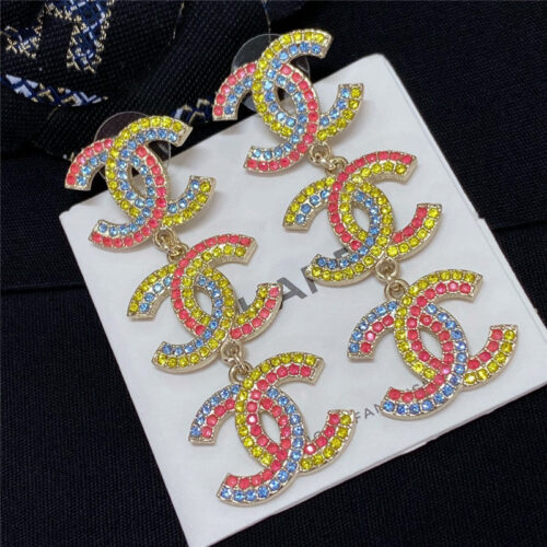 High Quality Luxury Chanel Spring Rainbow 3C Earrings product detail