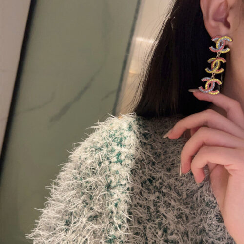 High Quality Luxury Chanel Spring Rainbow 3C Earrings alternate view