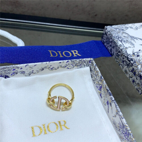 High Quality Luxury Dior Milk Tea Letter Ring