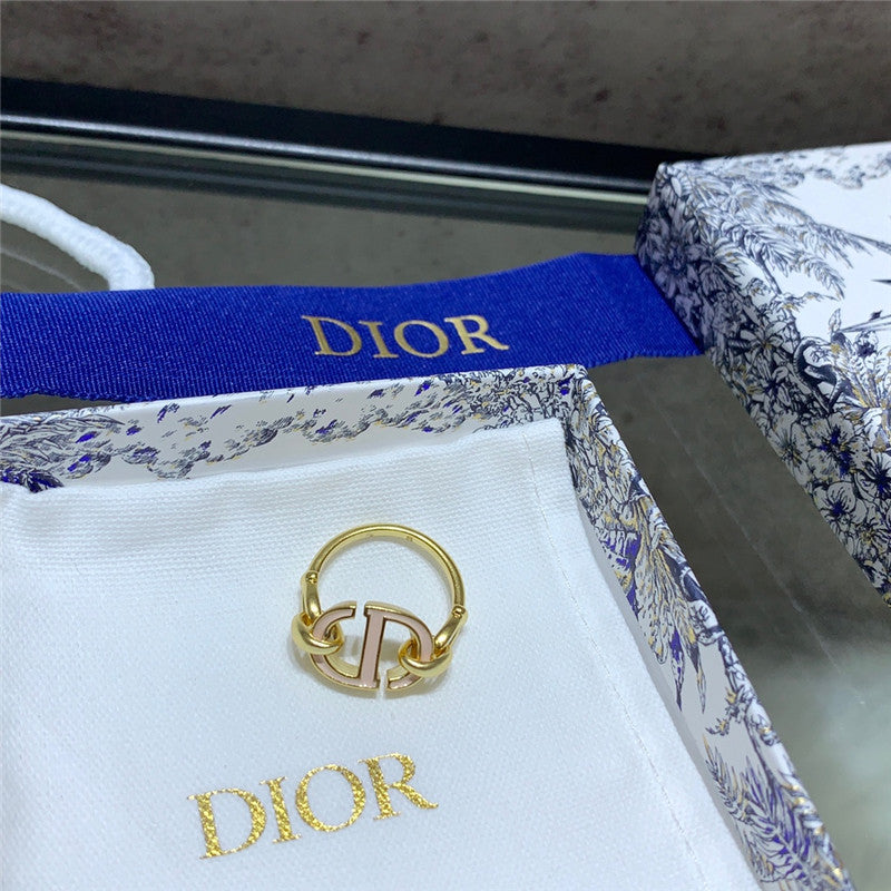 High Quality Luxury Dior Milk Tea Letter Ring