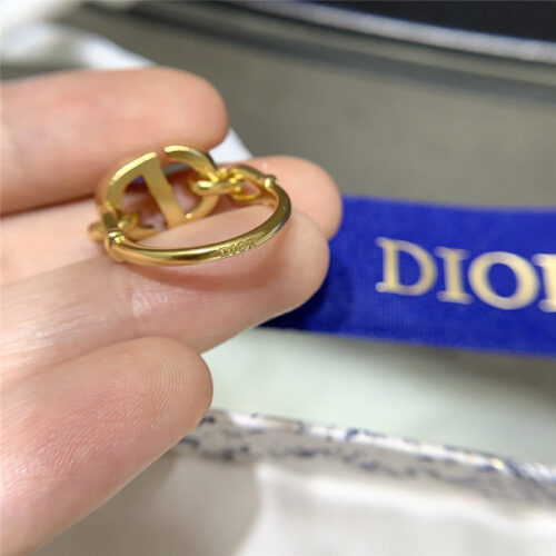 High Quality Luxury Dior Milk Tea Letter Ring product detail