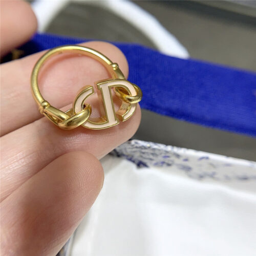 High Quality Luxury Dior Milk Tea Letter Ring product detail