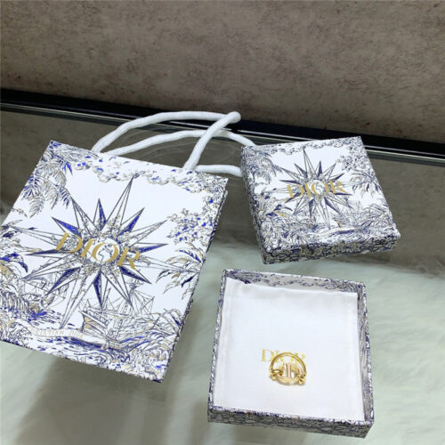 High Quality Luxury Dior Milk Tea Letter Ring product detail