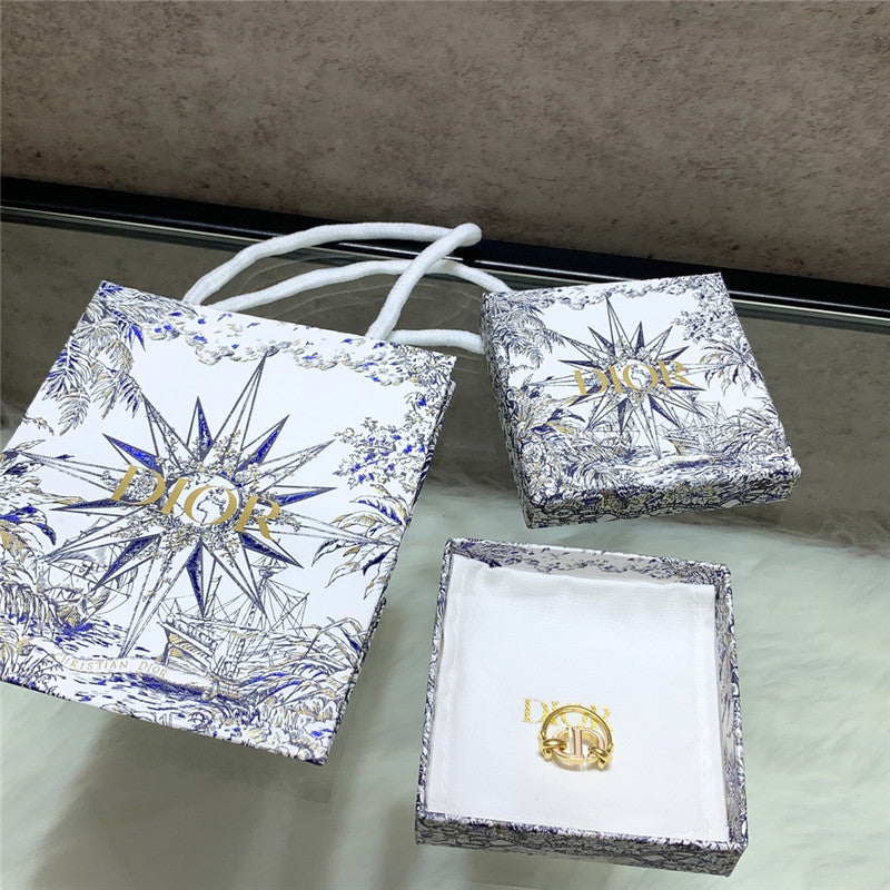 High Quality Luxury Dior Milk Tea Letter Ring product detail