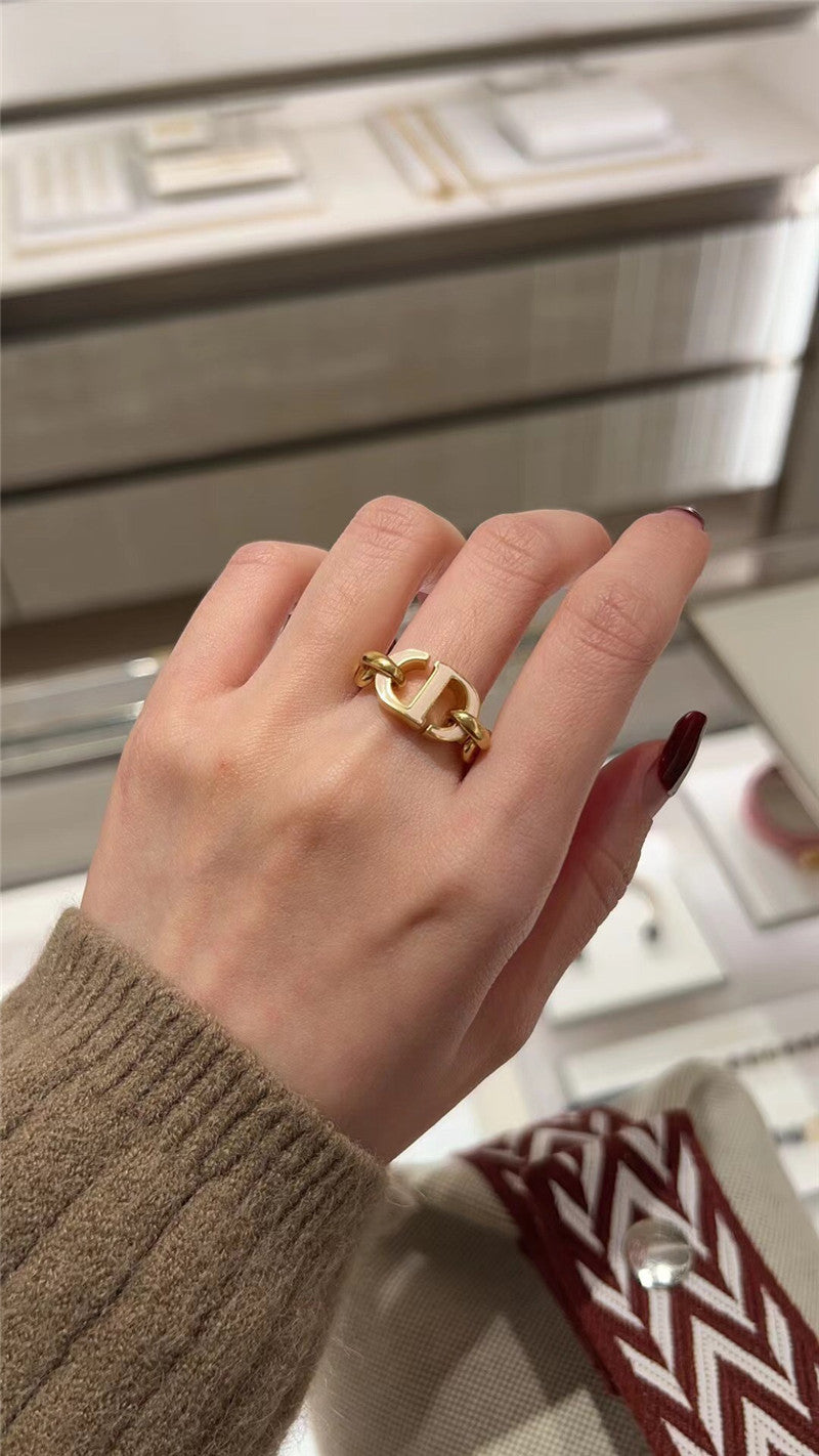High Quality Luxury Dior Milk Tea Letter Ring product detail