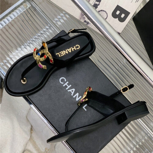 High Quality Luxury Chanel Double C Logo Sandals alternate view