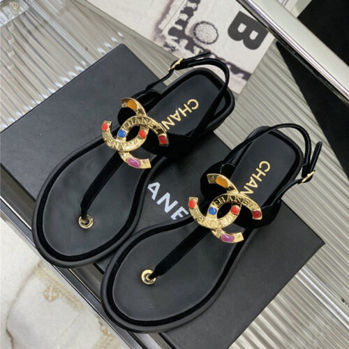 High Quality Luxury Chanel Double C Logo Sandals