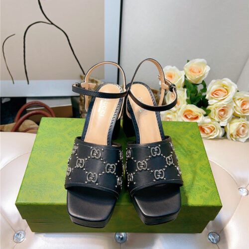 High Quality Luxury Gucci GG Buckle Platform High Heels – Style 01107 alternate view