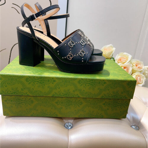 High Quality Luxury Gucci GG Buckle Platform High Heels – Style 01107 product detail