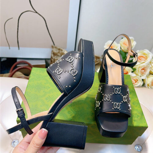 High Quality Luxury Gucci GG Buckle Platform High Heels – Style 01107 product detail