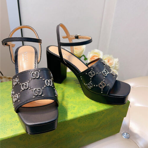 High Quality Luxury Gucci GG Buckle Platform High Heels – Style 01107 product detail
