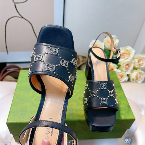 High Quality Luxury Gucci GG Buckle Platform High Heels – Style 01107 product detail