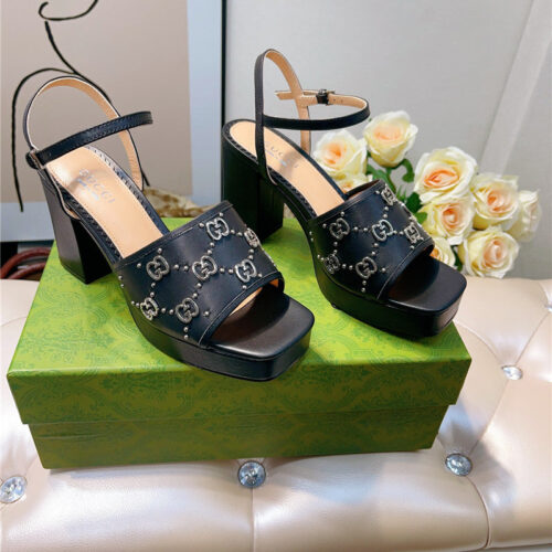 High Quality Luxury Gucci GG Buckle Platform High Heels – Style 01107