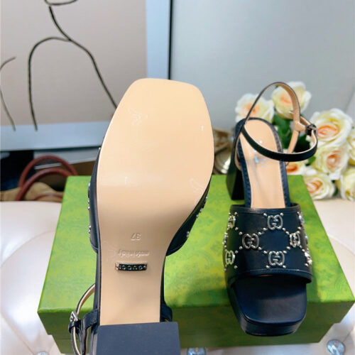 High Quality Luxury Gucci GG Buckle Platform High Heels – Style 01107 product detail