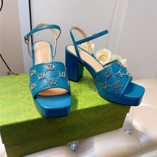 High Quality Luxury Gucci GG Buckle Platform High Heels – Style 35571 product detail